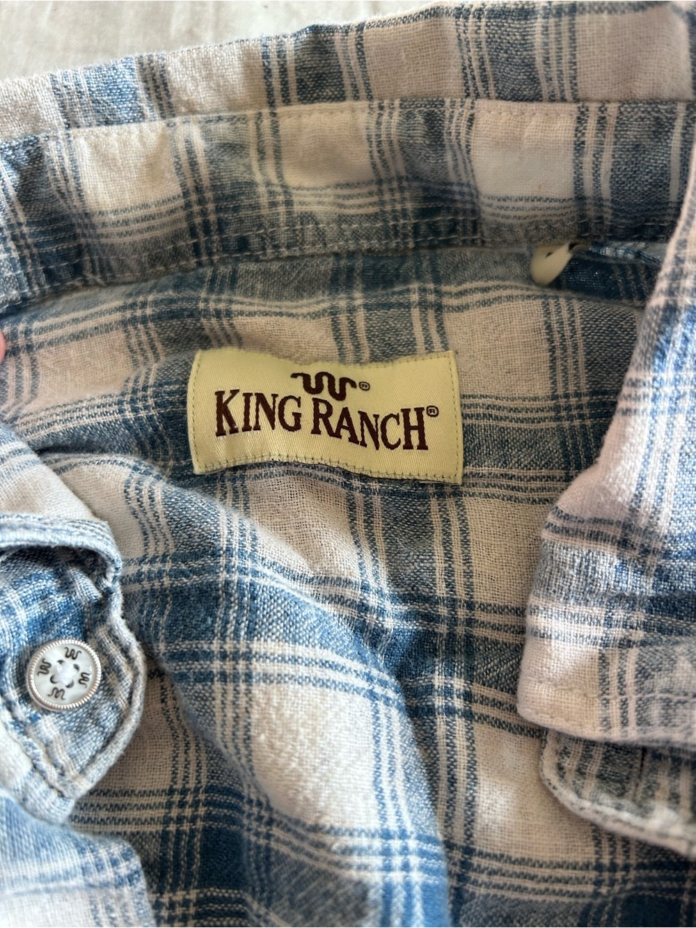 King Ranch Women's Blue Plaid Button-Down Shirt